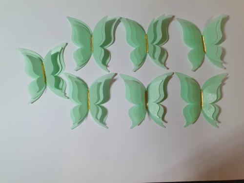 Вафельні метелики фігурні для декору 7 шт зелені